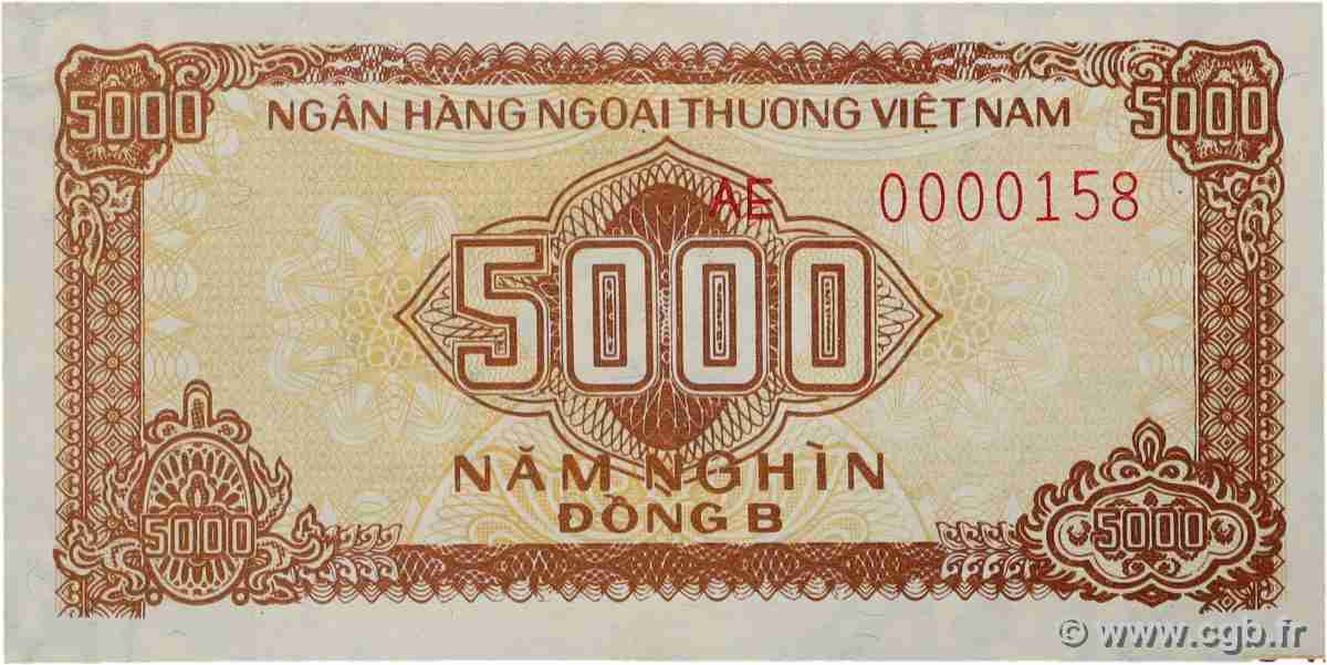 5000 Dong Petit numéro VIETNAM  1987 P.FX7 fST+