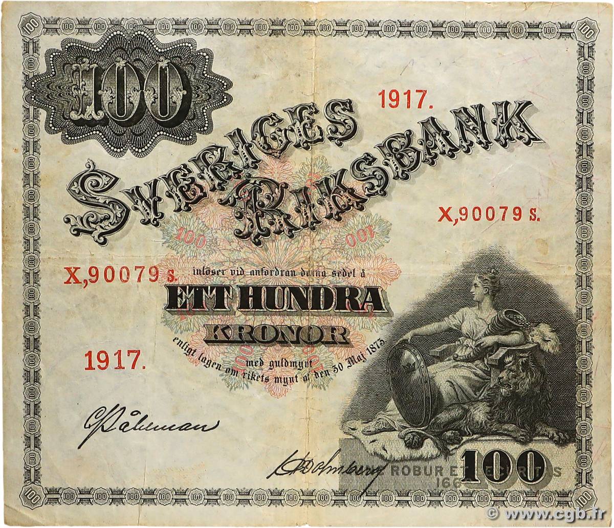100 Kronor SUÈDE  1917 P.29k TB