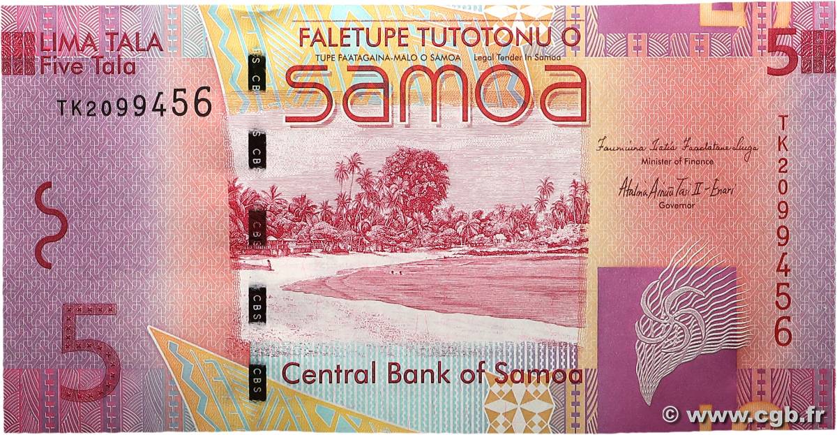 5 Tala SAMOA  2008 P.38b pr.NEUF