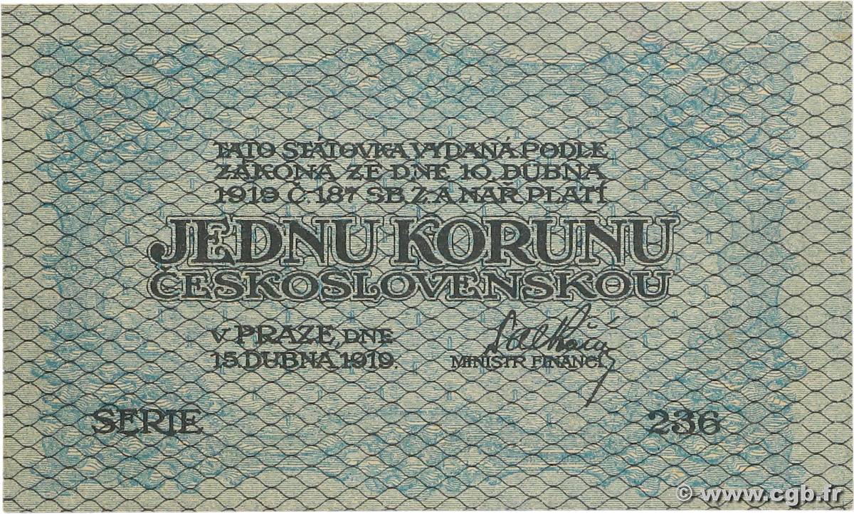 1 Koruna TCHÉCOSLOVAQUIE  1919 P.006a SPL