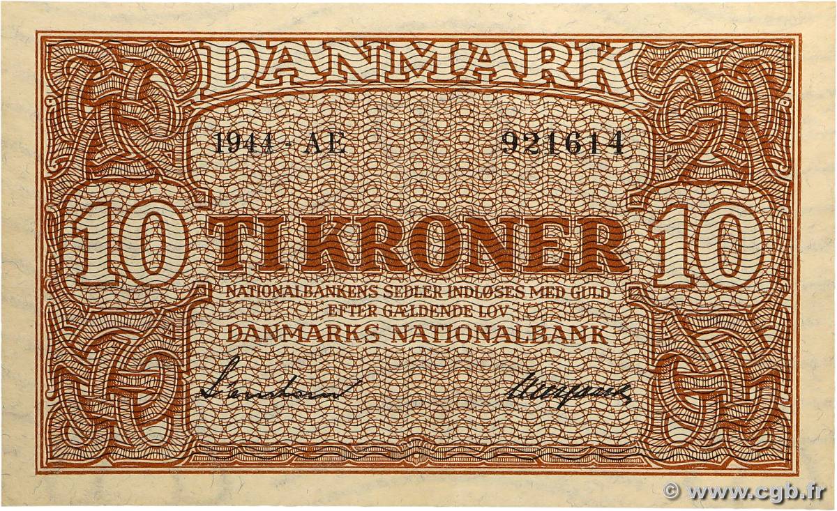 10 Kroner DANEMARK  1944 P.036a SPL