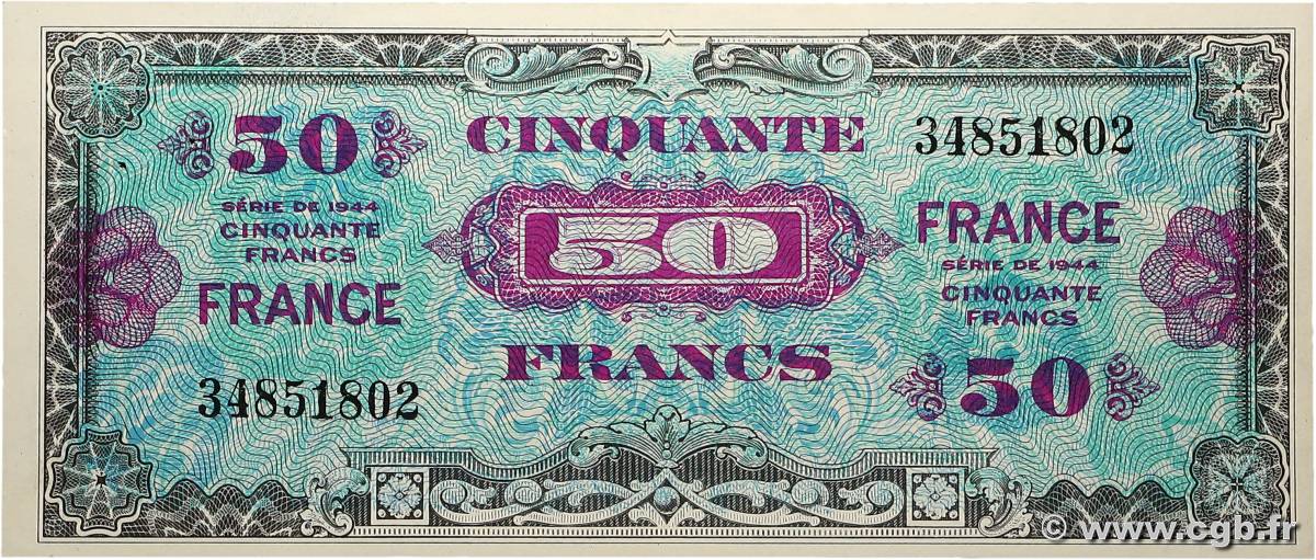50 Francs FRANCE FRANCE  1945 VF.24.01 XF