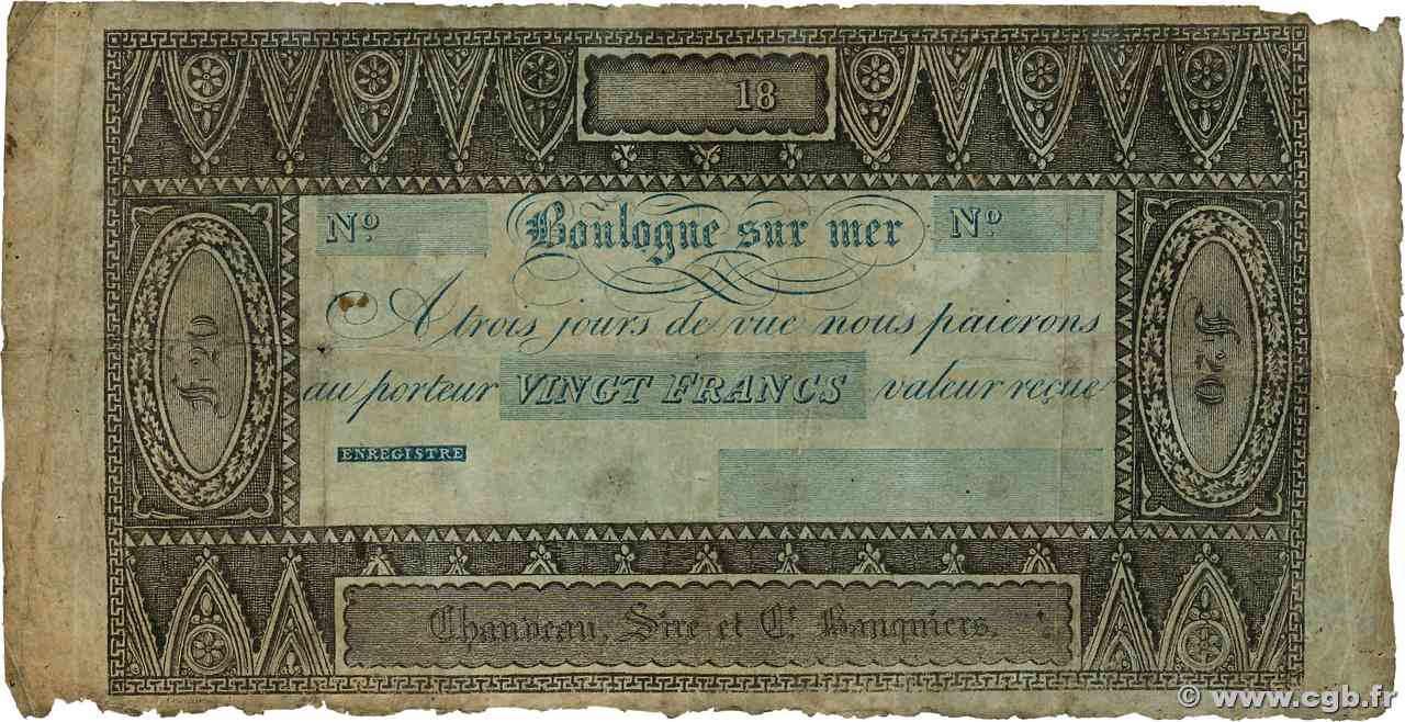 20 Francs Non émis FRANCE régionalisme et divers Boulogne-Sur-Mer  1800 P.- pr.TB