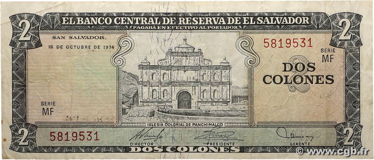 2 Colones SALVADOR  1974 P.116b TB