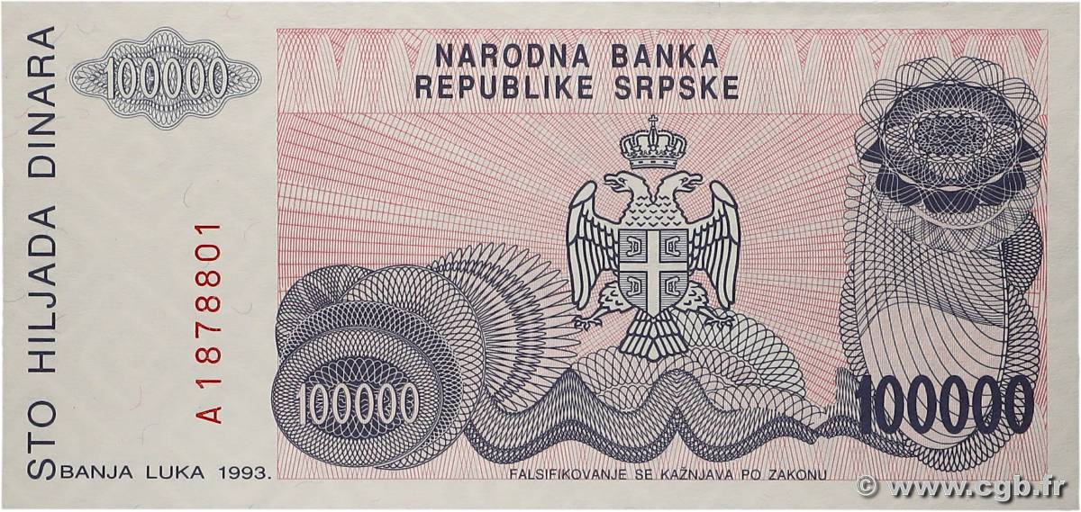 100000 Dinara CROATIE  1993 P.R22a NEUF