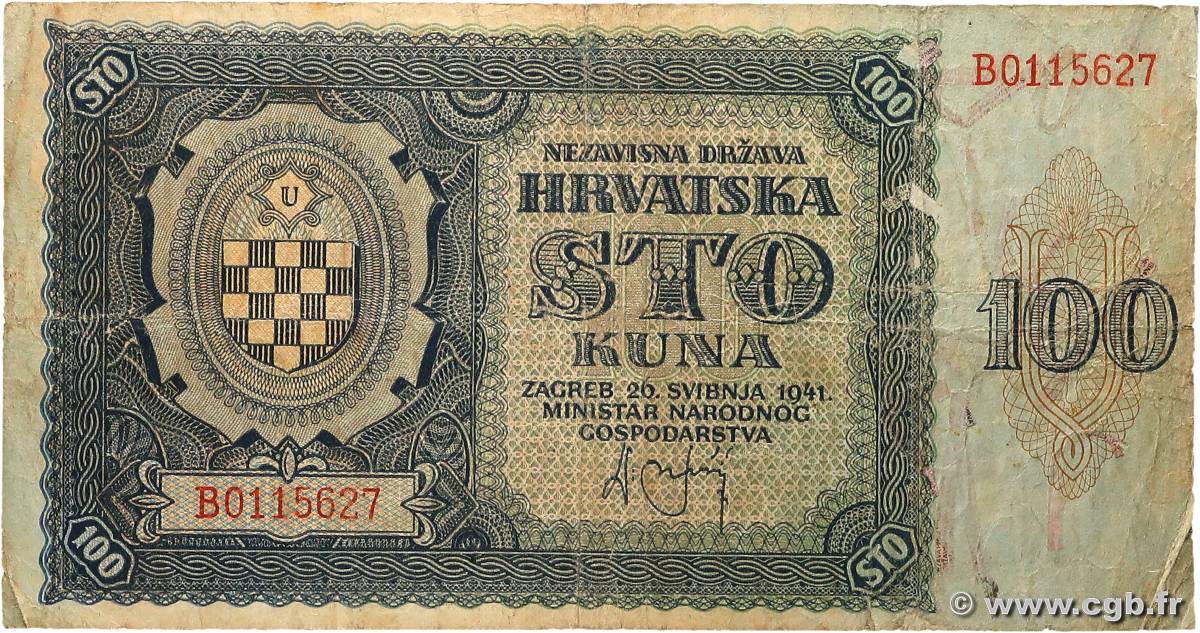 100 Kuna CROATIE  1941 P.02 TB+