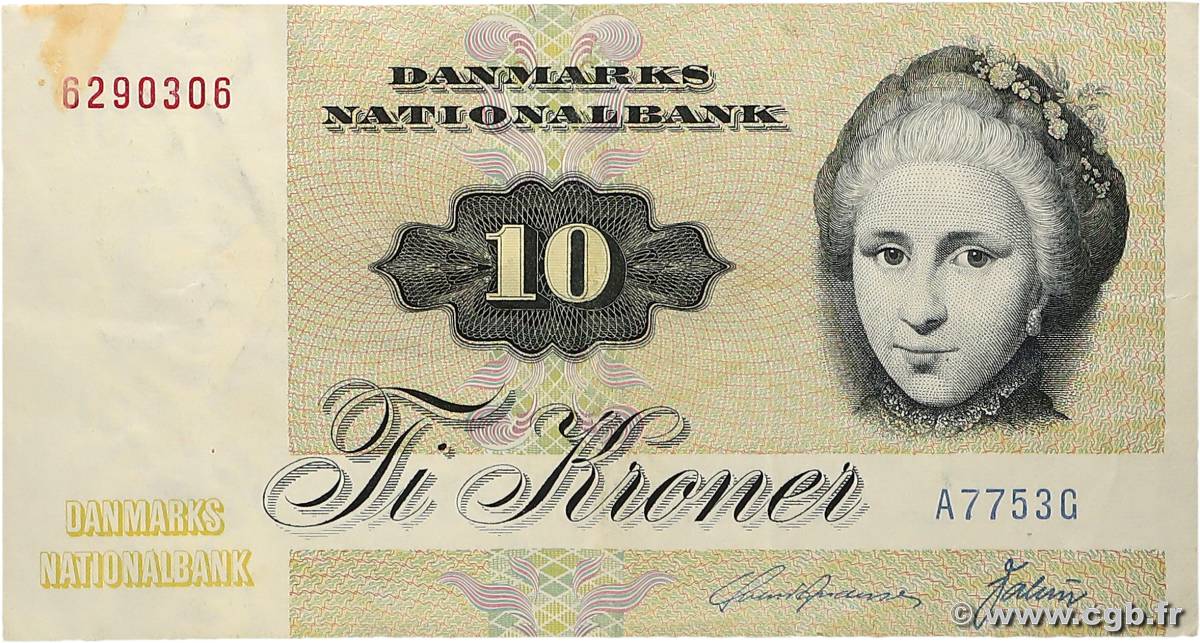 10 Kroner DANEMARK  1975 P.048a TTB+
