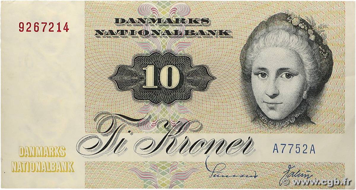 10 Kroner DANEMARK  1975 P.048a TTB+