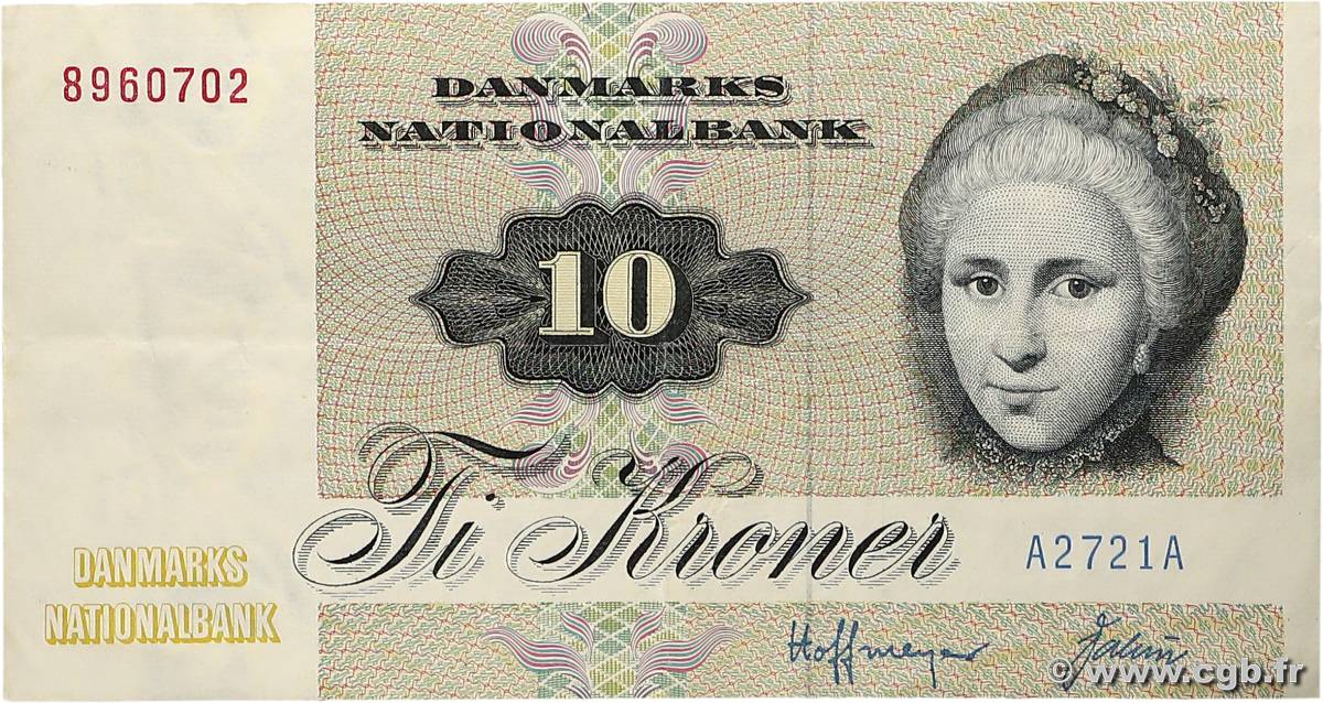 10 Kroner DANEMARK  1972 P.048a TTB