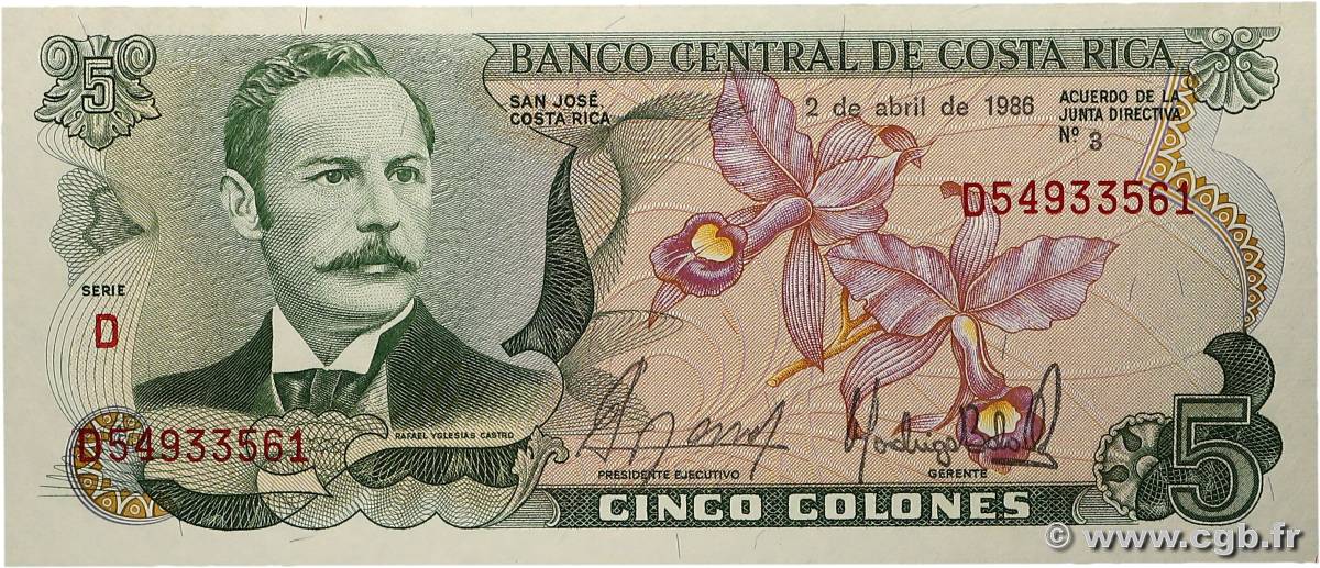 5 Colones COSTA RICA  1986 P.236d NEUF