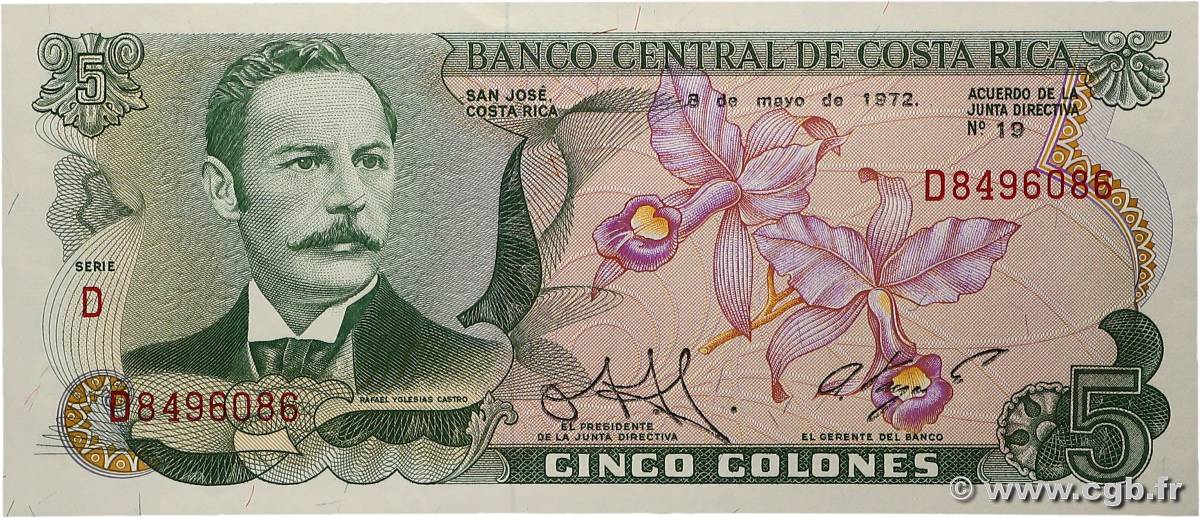 5 Colones COSTA RICA  1972 P.236b pr.NEUF