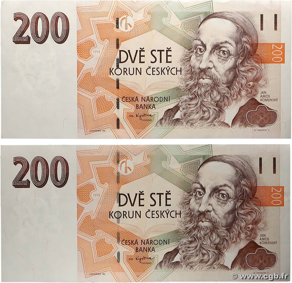 200 Korun Lot RÉPUBLIQUE TCHÈQUE  1998 P.19a SUP