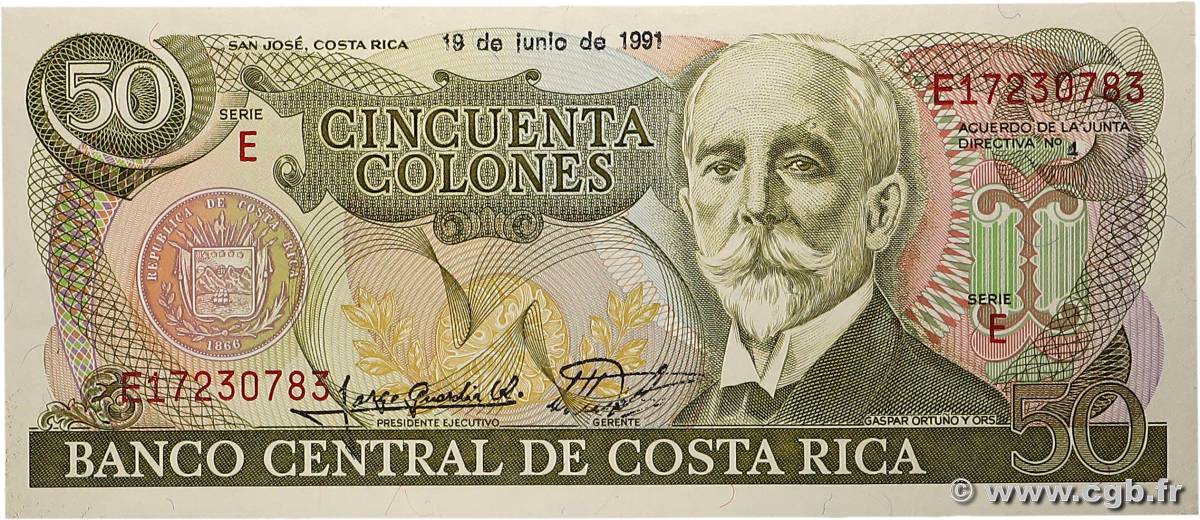 50 Colones COSTA RICA  1991 P.257a SPL