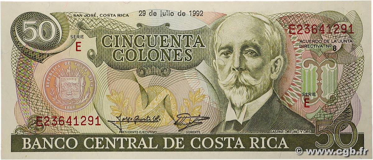 50 Colones COSTA RICA  1992 P.257a UNC-