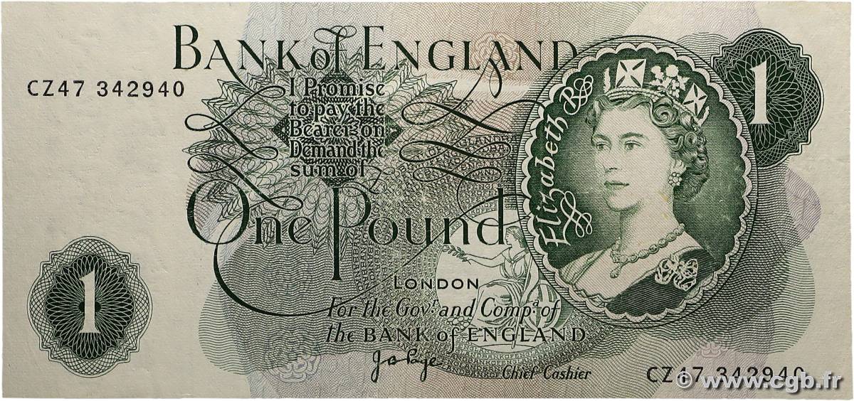 1 Pound ANGLETERRE  1970 P.374g SUP