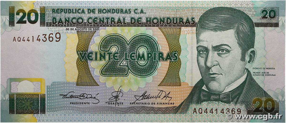 20 Lempiras HONDURAS  2001 P.087a NEUF