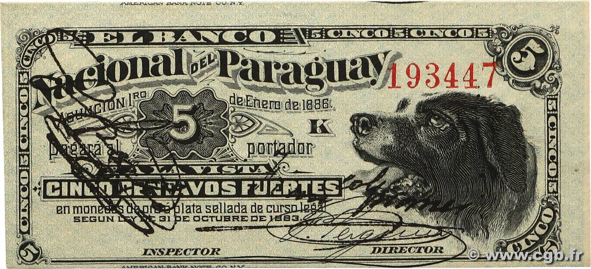5 Centavos Fuertes PARAGUAY  1886 PS.141a UNC