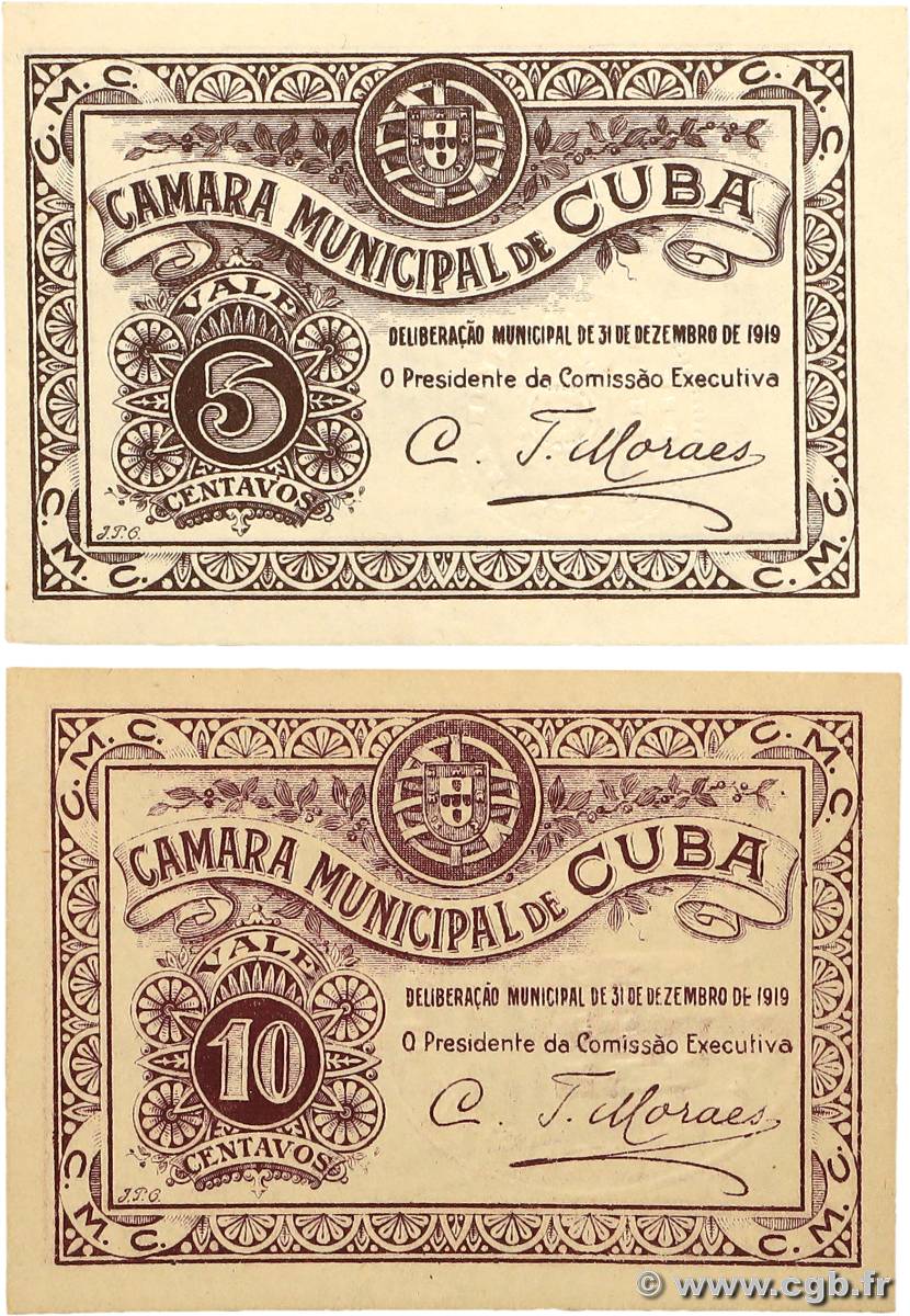 5 et 10 Centavos Lot CUBA  1919  UNC