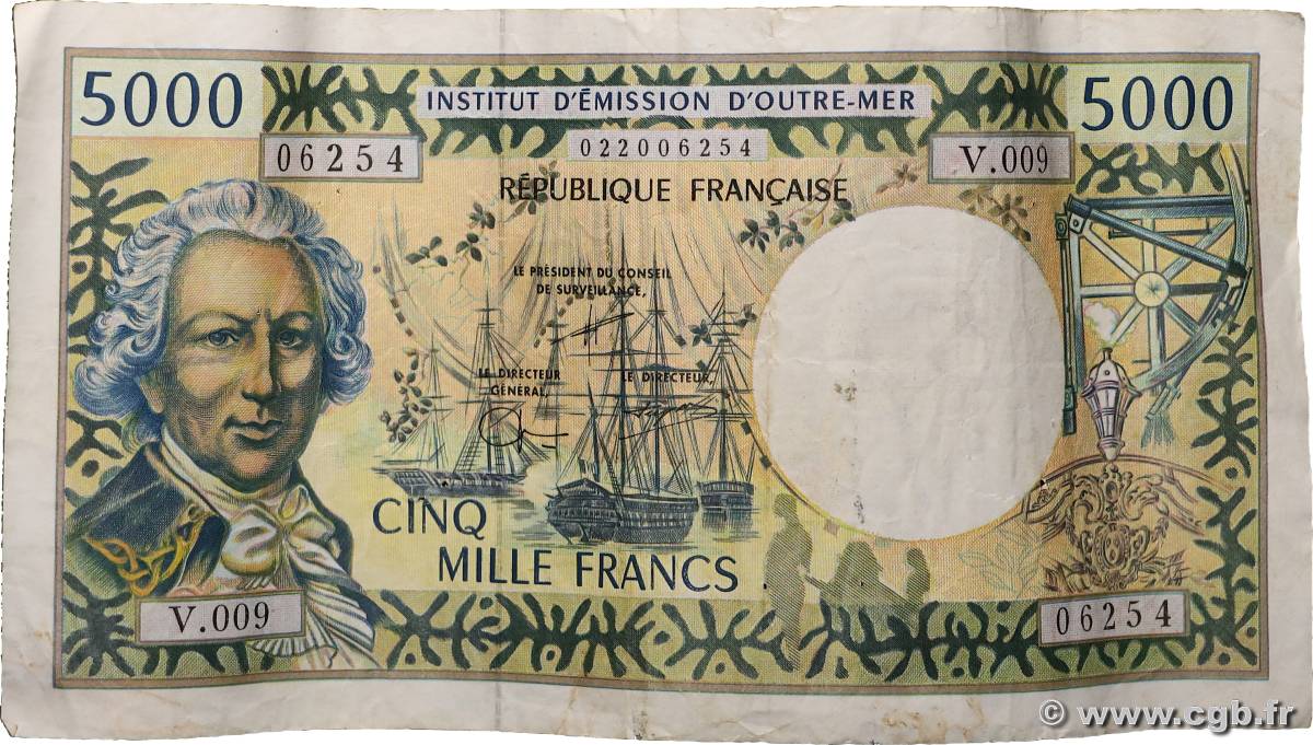 5000 Francs POLYNESIA, FRENCH OVERSEAS TERRITORIES  2001 P.03f VF-