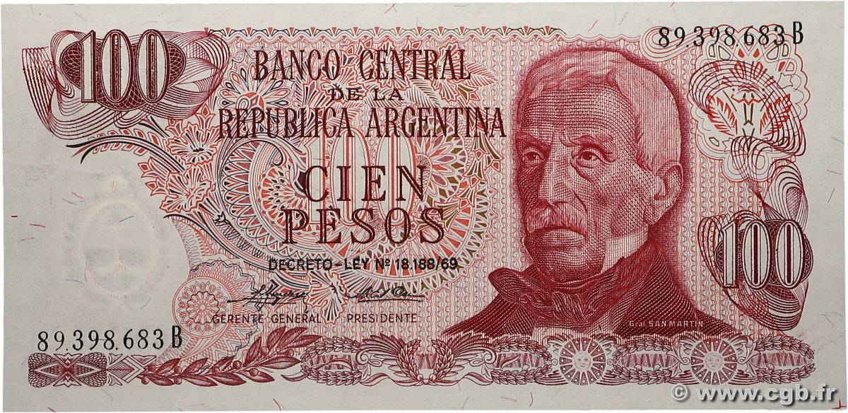 100 Pesos ARGENTINE  1974 P.297 SPL+