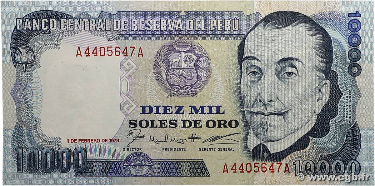 10000 Soles de Oro PERU  1979 P.120 UNC