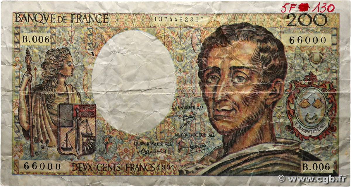 200 Francs MONTESQUIEU Faux FRANCE  1981 F.70.01x TB