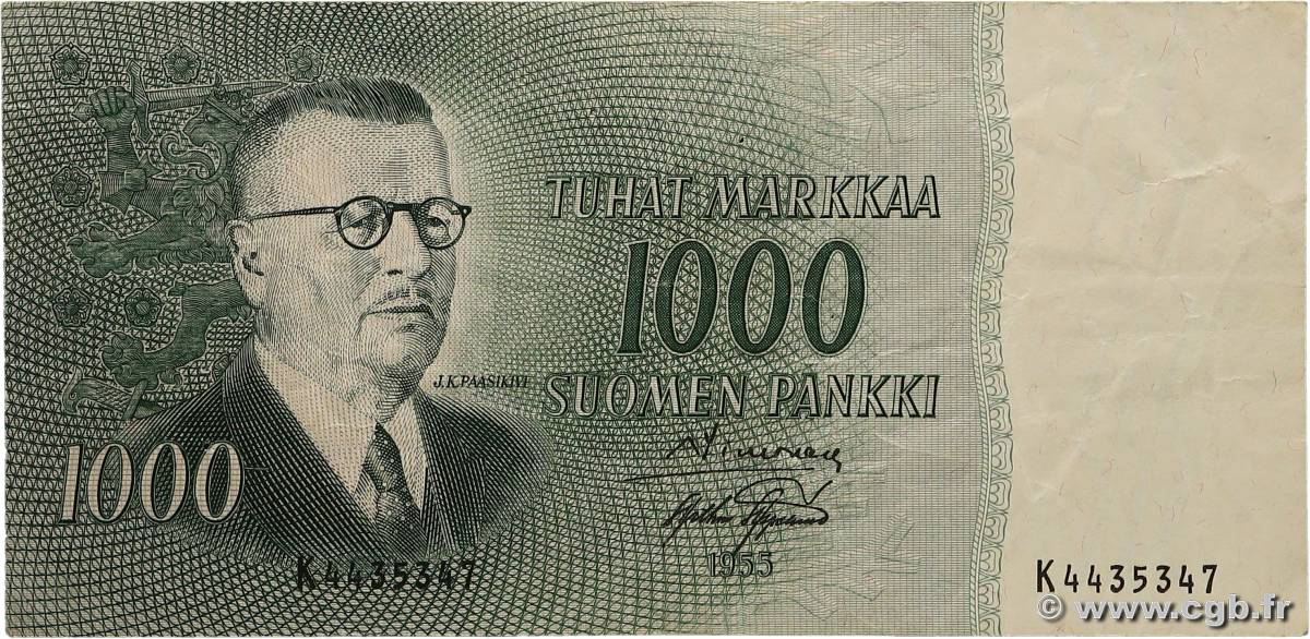 1000 Markkaa FINLANDE  1955 P.093a TTB