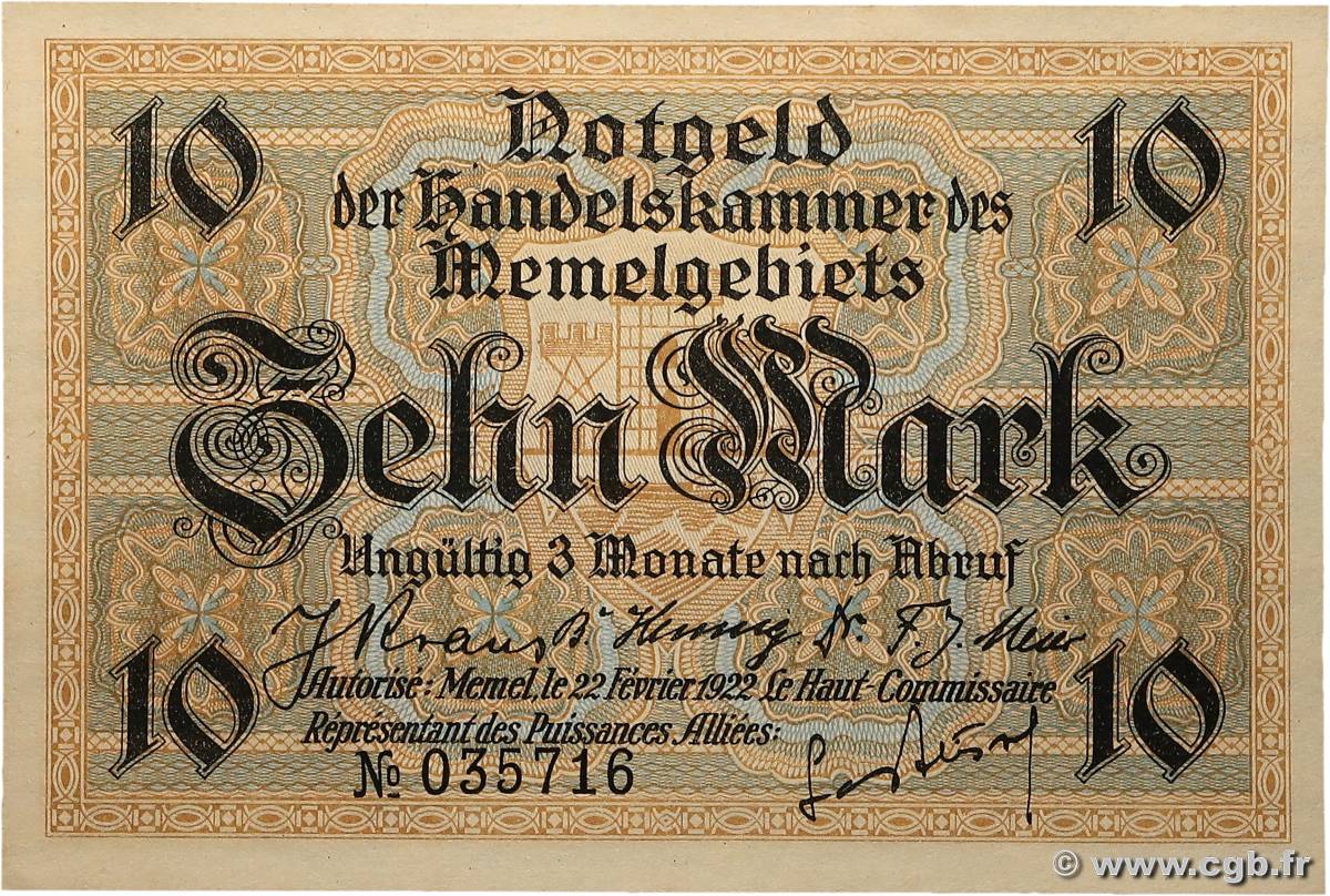 10 Mark MEMEL  1922 P.05b pr.NEUF