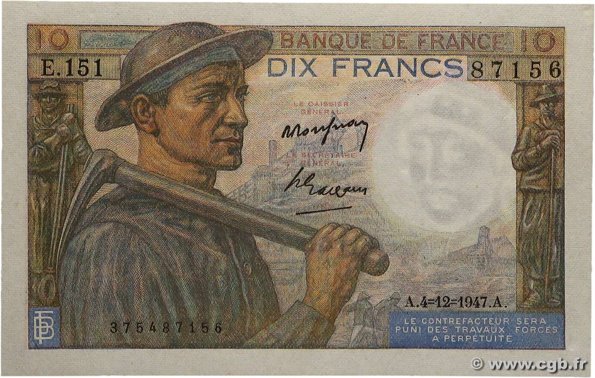10 Francs MINEUR FRANCE  1947 F.08.19 pr.NEUF
