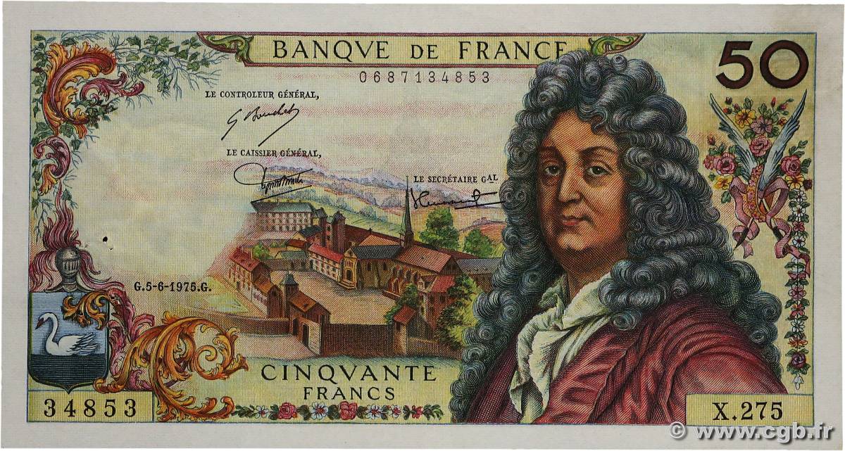 50 Francs RACINE FRANCE  1975 F.64.30 pr.SUP
