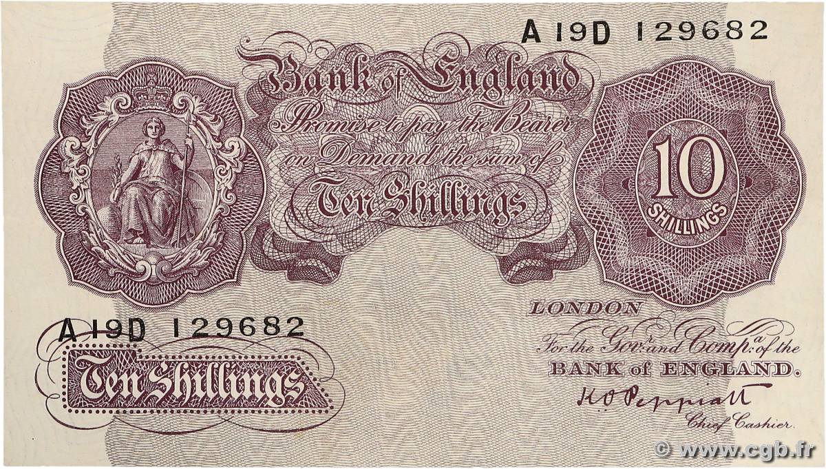 10 Shillings ANGLETERRE  1940 P.366 SPL