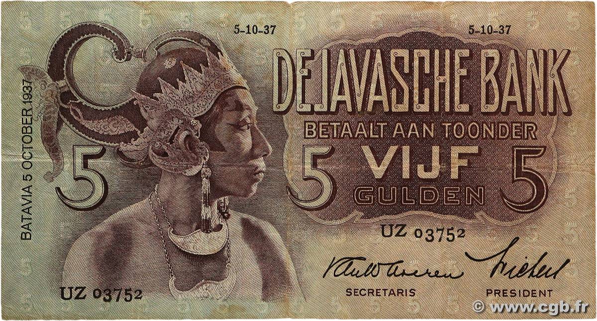 5 Gulden INDES NEERLANDAISES  1937 P.078b TB+
