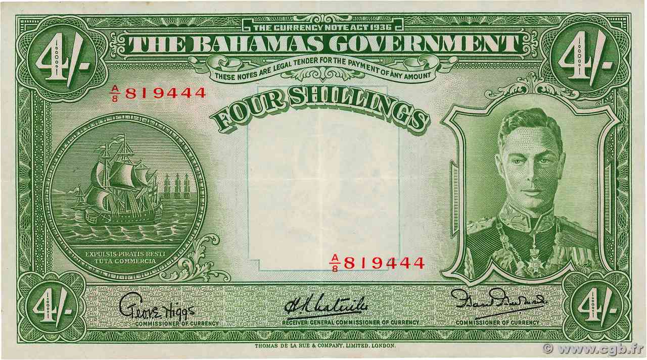 4 Shillings BAHAMAS  1936 P.09e TTB+