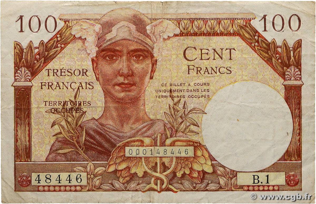 100 Francs TRÉSOR FRANÇAIS FRANCE  1947 VF.32.01 TB