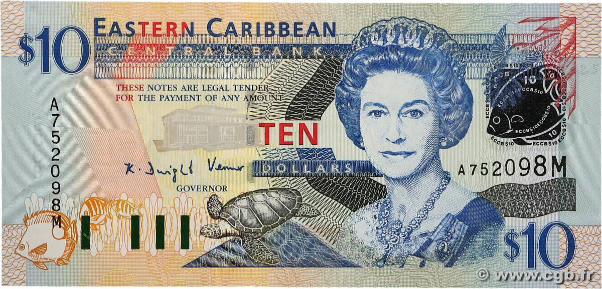 10 Dollars EAST CARIBBEAN STATES  2003 P.43m FDC