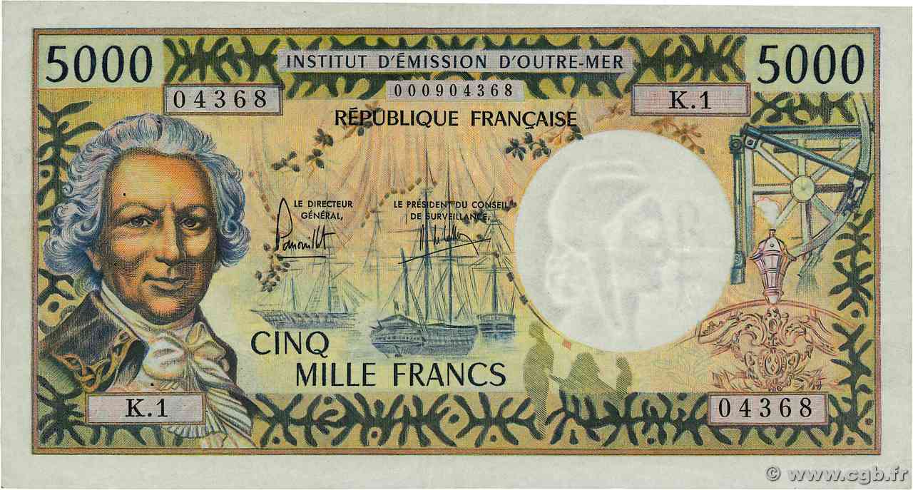 5000 Francs NOUVELLE CALÉDONIE Nouméa 1975 P.65b BB