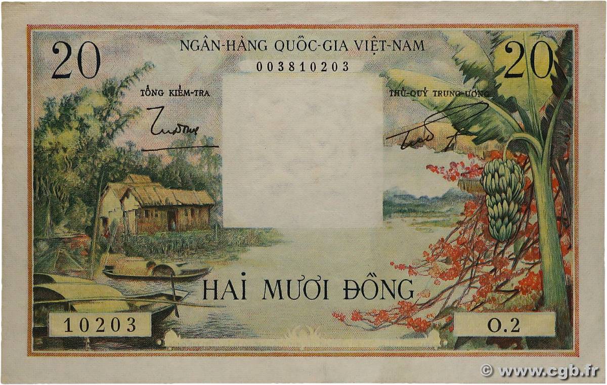 20 Dong VIETNAM DEL SUR  1956 P.04a EBC