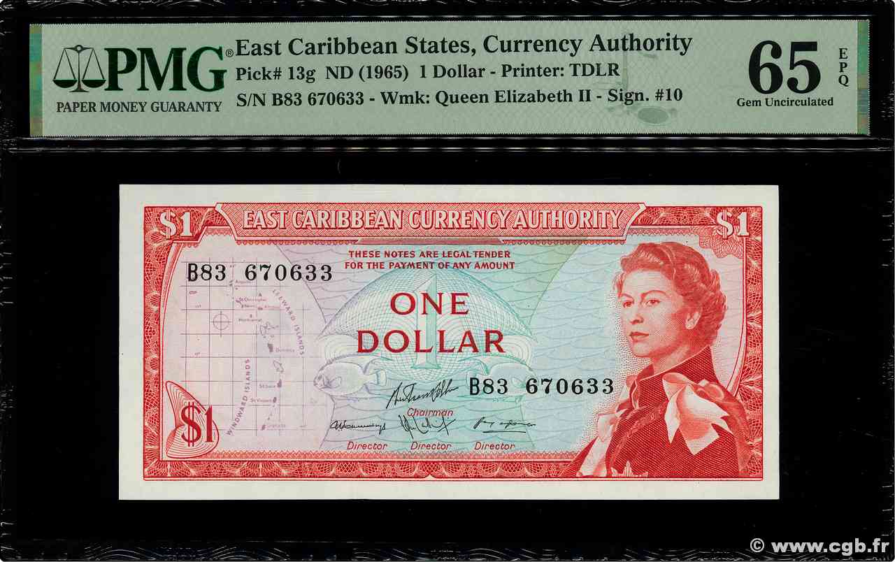 1 Dollar CARAÏBES  1965 P.13g NEUF