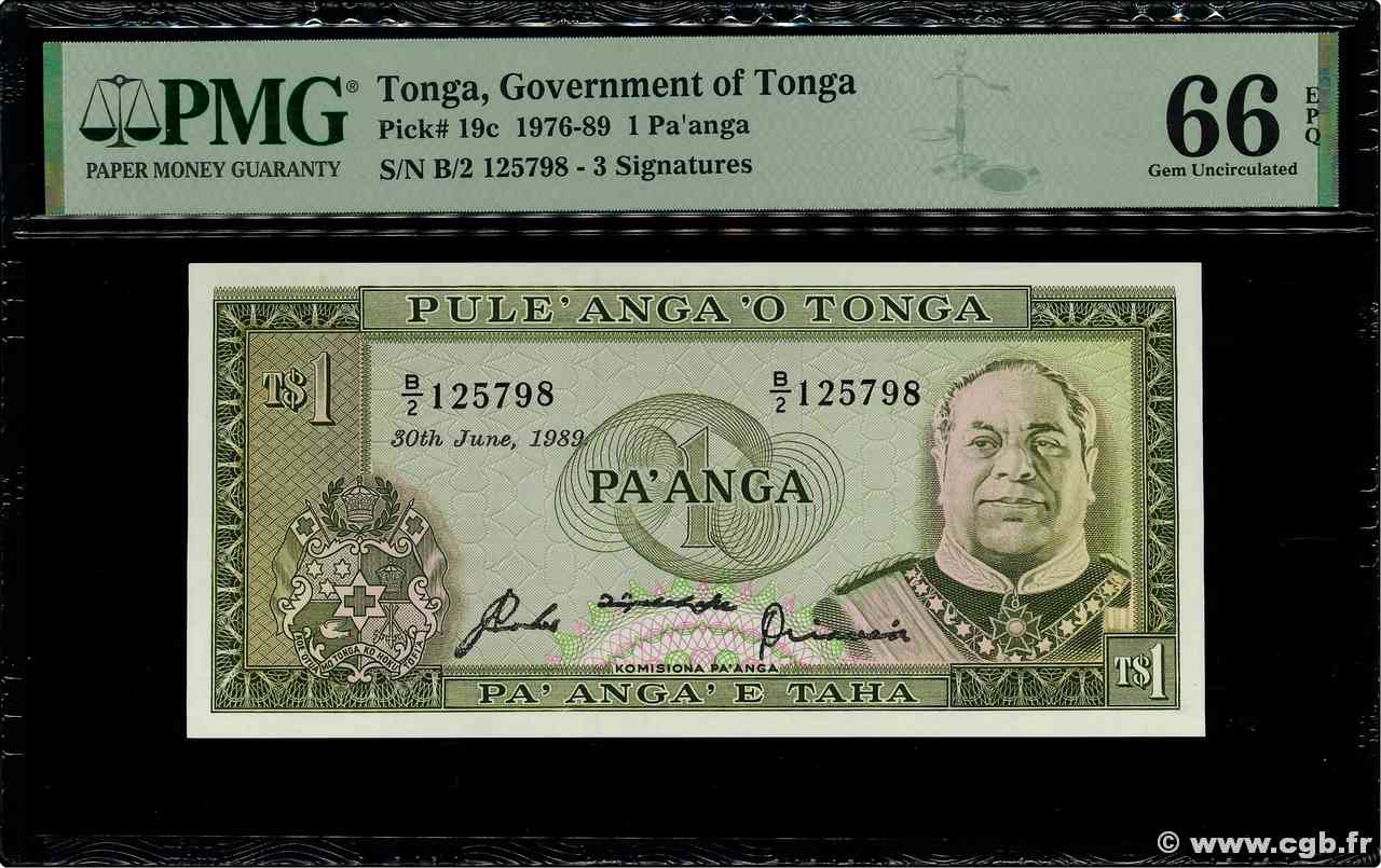 1 Pa anga TONGA  1989 P.19c NEUF