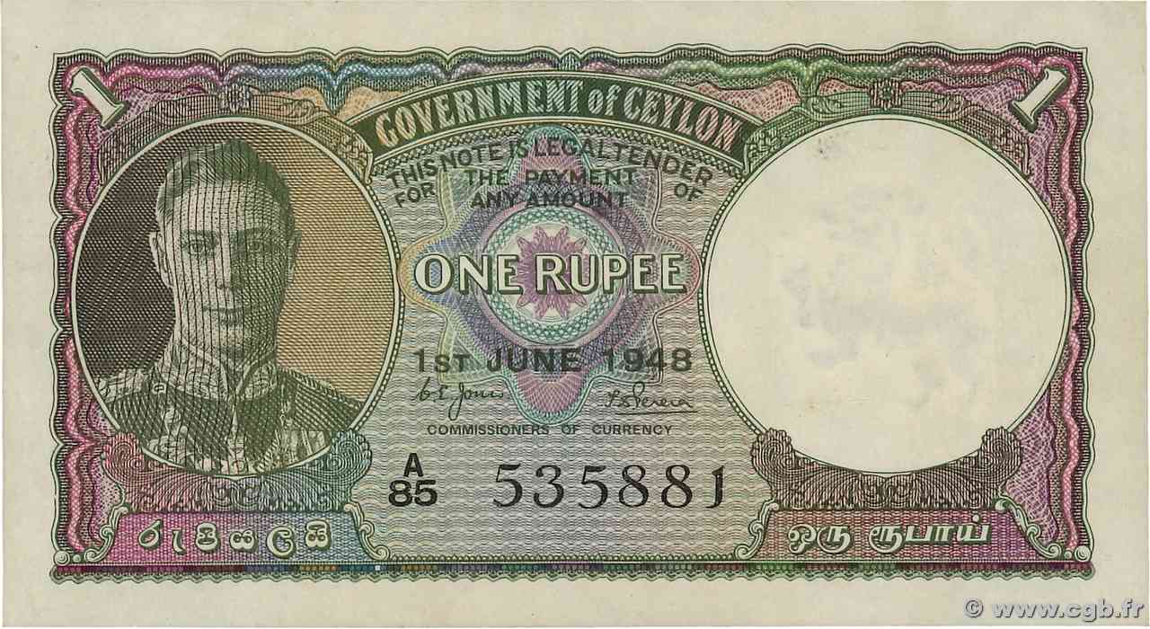 1 Rupee CEYLAN  1948 P.034 NEUF