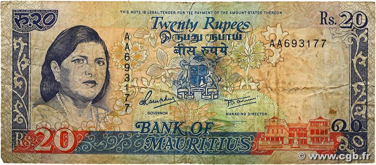 20 Rupees ÎLE MAURICE  1985 P.36 TB