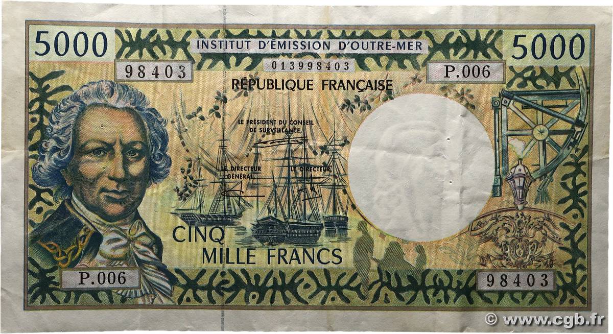 5000 Francs  POLYNÉSIE, TERRITOIRES D OUTRE MER  1995 P.03a TTB+