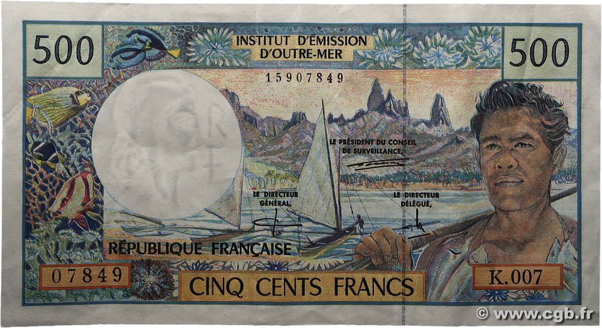 500 Francs POLYNÉSIE, TERRITOIRES D OUTRE MER  1992 P.01c TTB+