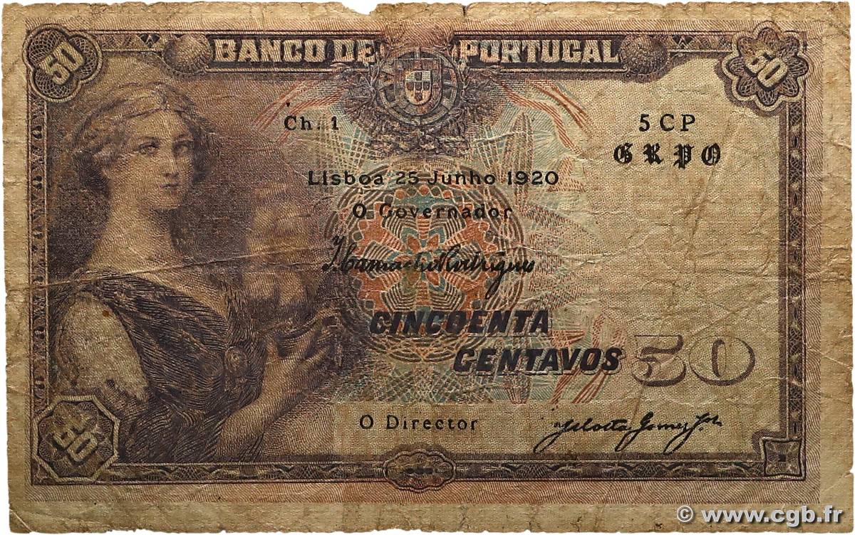 50 Centavos PORTUGAL  1920 P.112b B