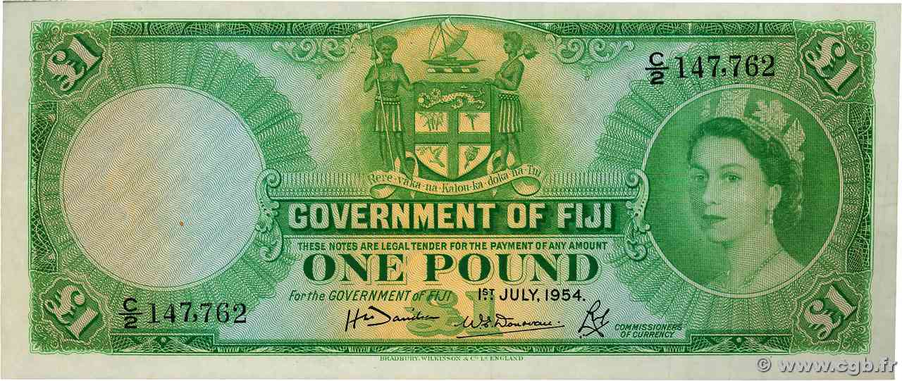 1 Pound FIDJI  1954 P.053a TTB+