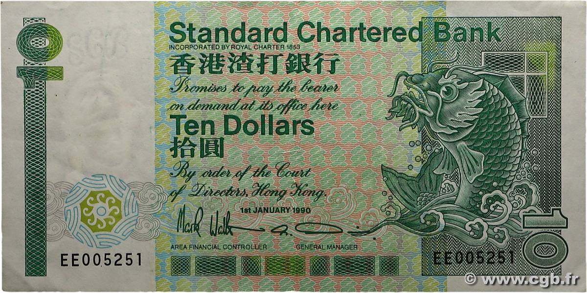 10 Dollars HONG KONG  1990 P.191c TTB+