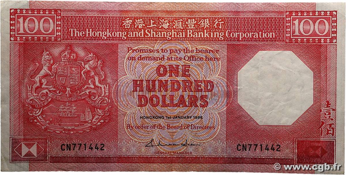 100 Dollars HONG KONG  1986 P.194a TTB+