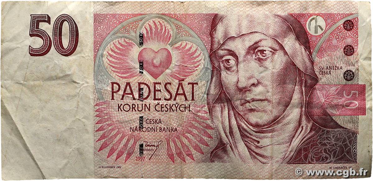 50 Korun RÉPUBLIQUE TCHÈQUE  1997 P.17a TB
