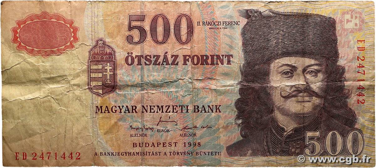 500 Forint HONGRIE  1998 P.179a TB