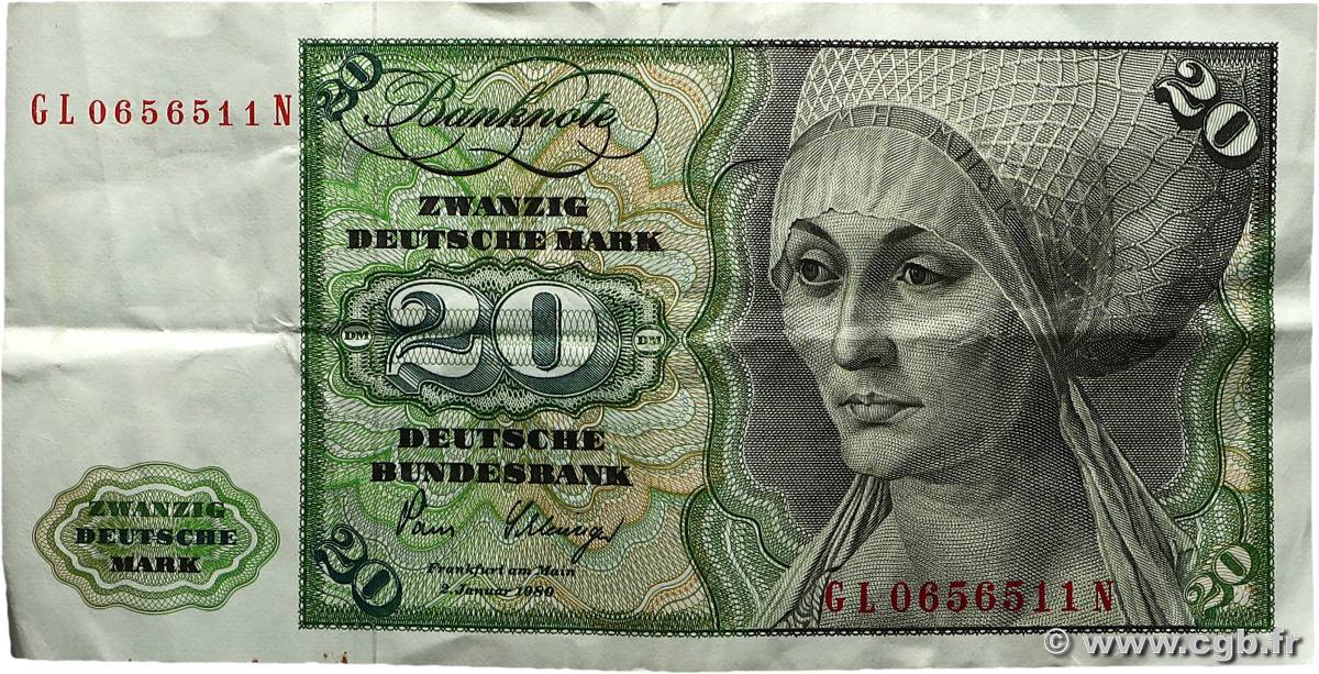 20 Deutsche Mark ALLEMAGNE FÉDÉRALE  1980 P.32d TTB